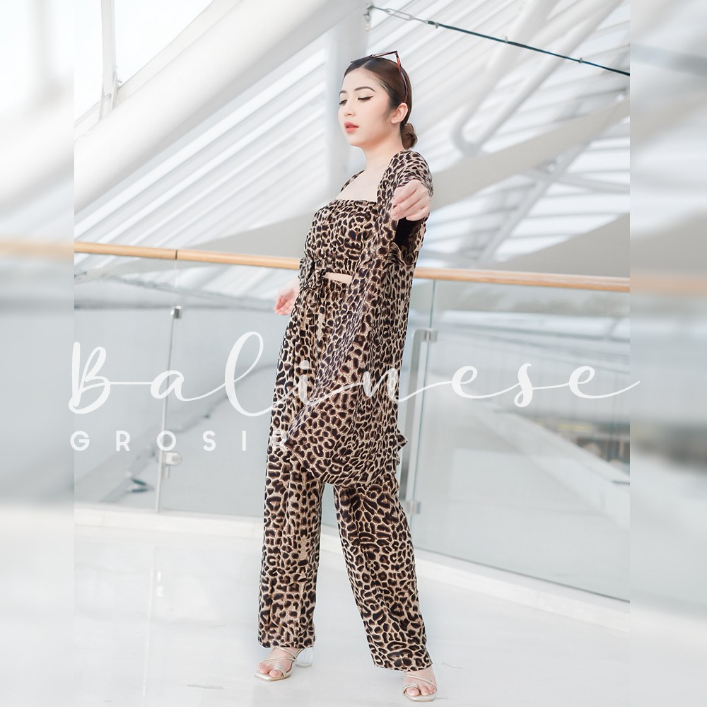 SETELAN KARDIGAN LEOPARD PREMIUM / ONE SET OUTWEAR CARDIGAN / CARDY CARDI OUTER OVERSIZE LORENG