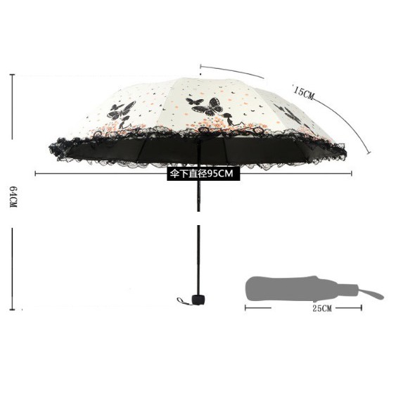 Payung motif Kupu kupu Princess Umbrella Butterfly Series