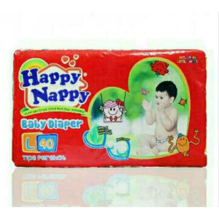 HAPPY NAPPY OPEN DIAPER L 40 / POPOOK SEKALI PAKAI TIPE PEREKAT