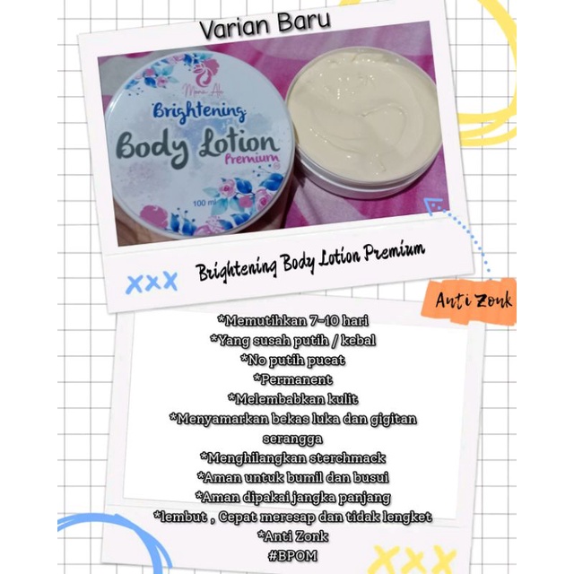 HB 100ml Brightening Body Lotion Premium