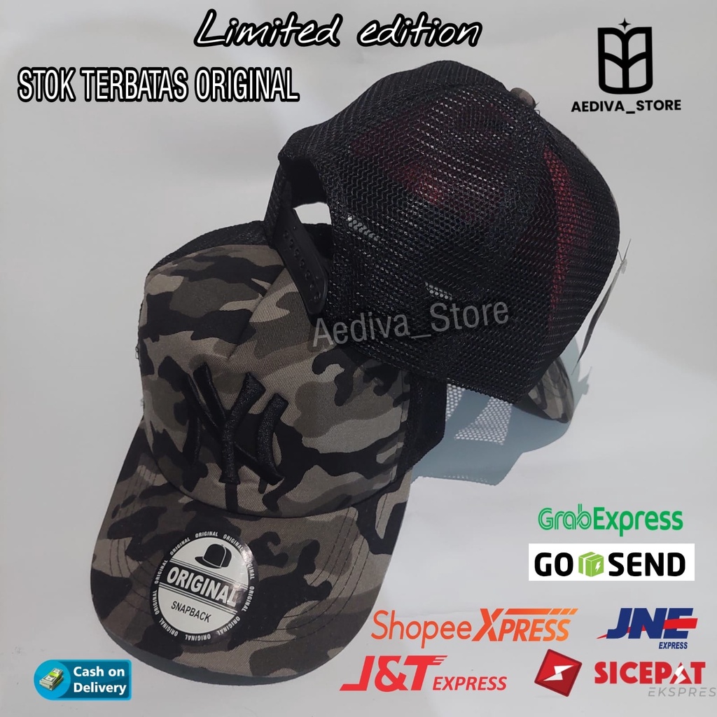 New york Yankess jaring loreng limitid edition topi cowok distro original mlb aksesoris fashion