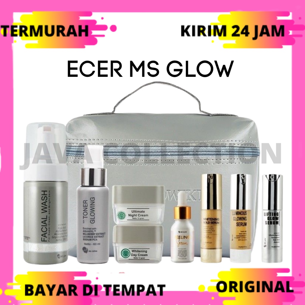 ECER MS GLOW Serum gold/luminous/acne/lifting Paket acne/whitening/luminous/ultimate BB Cream/ JJ GLOW/red jelly/pore away/dark spot/acne spot/toner/sabun/facial wash/cream malam/serum24k/moisturizer juice/eye treatment/serum mata panda/Deep Essence