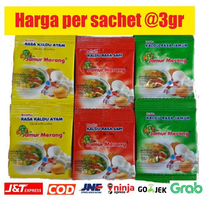 kaldu jamur merang 3gr tanpa MSG sachet harga per SACHET