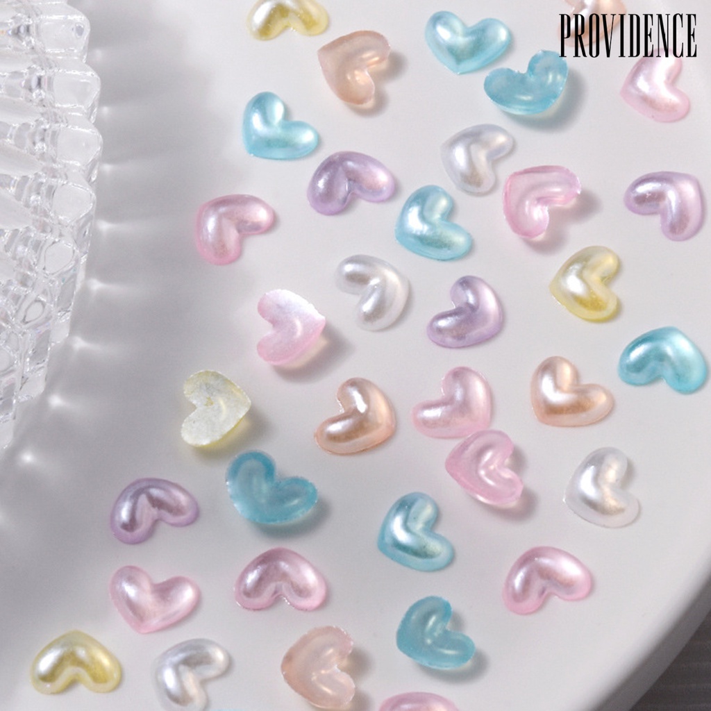 50pcs Ornamen Kuku 3D Bentuk Beruang Hati Efek Visual Berkilau Tidak Pudar Untuk Salon Charms