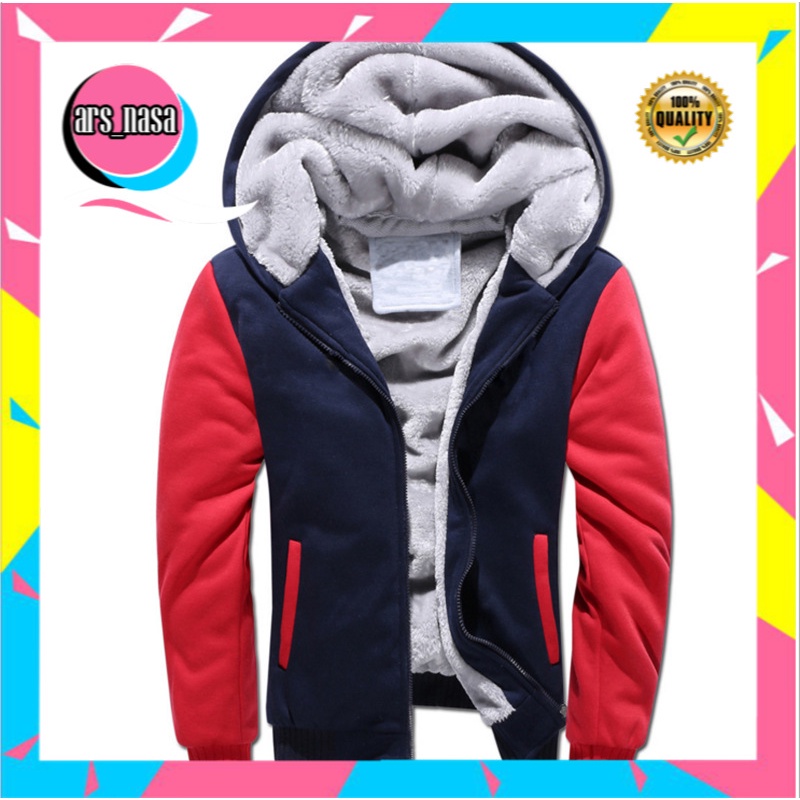 Sweater Pria 2020 Pria Mantel Berkerudung  Korea Trendi    Bulu Berlapis Tebal Siswa Pakaian Kasual 