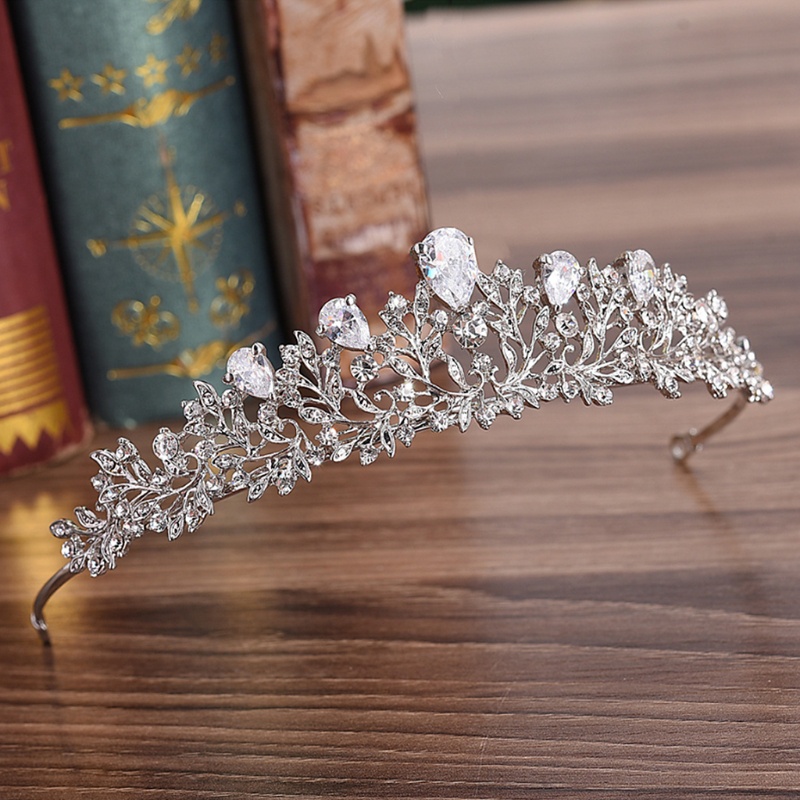 Siy Mahkotatiara Hias Zircon Gaya Mewaheleganputri Untuk Pengantin Wanita