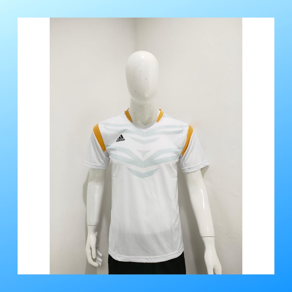 jersey futsal pria kaos sepak bola club baju atasan wanita dewasa t-shirt seragam custom jersy outfit klub olahraga gym kostum jogging jarsey soccer pakaian fitness oblong sports suit apparel AD165 putih