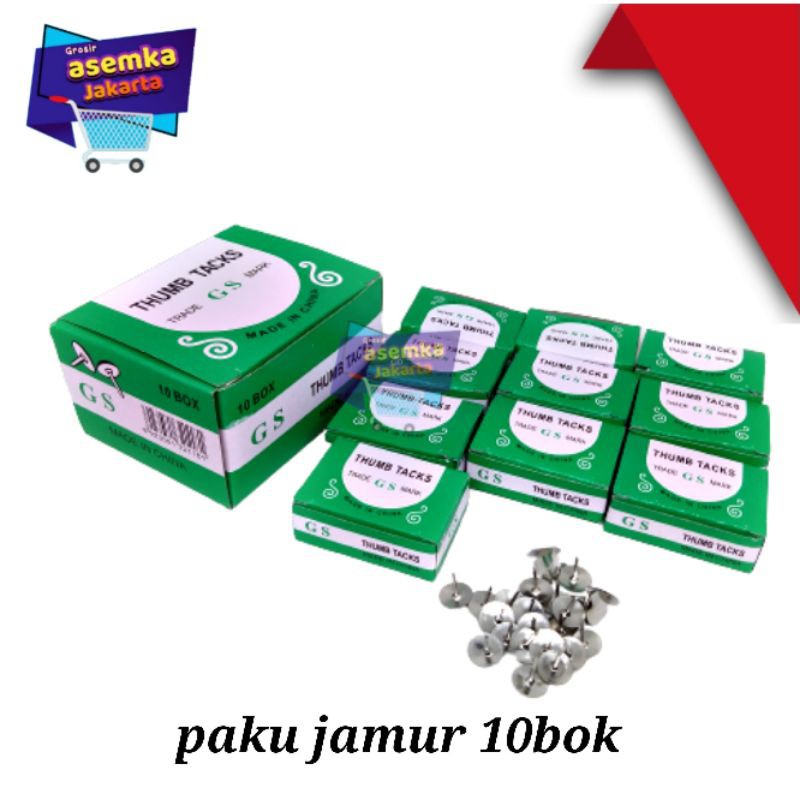 Paku Mini Jamur Paku payung 1Bok isi 10 bok mini Trumb Tacks Grosir