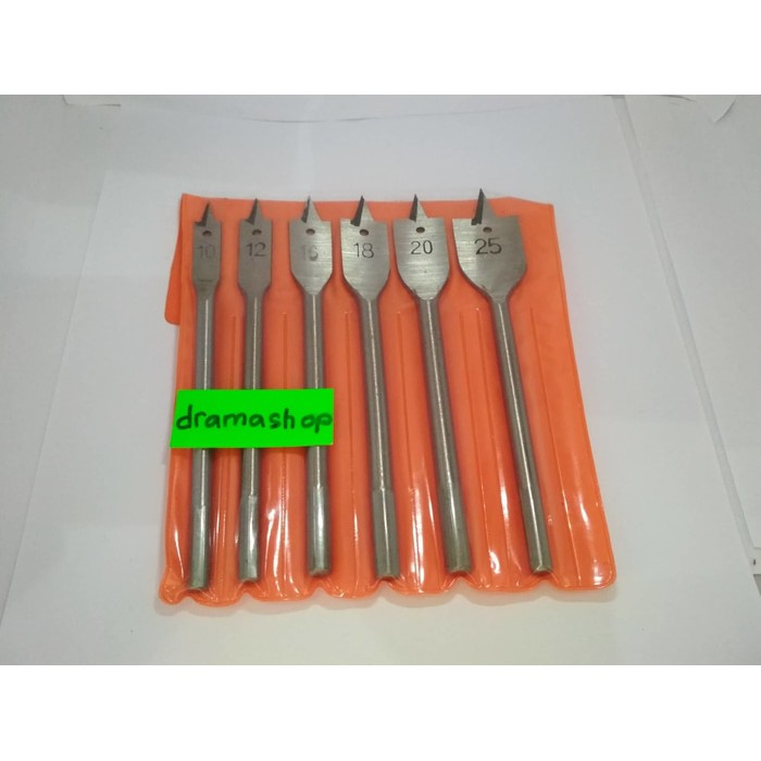 Mata Bor Kipas Pelubang Kayu set 6pcs