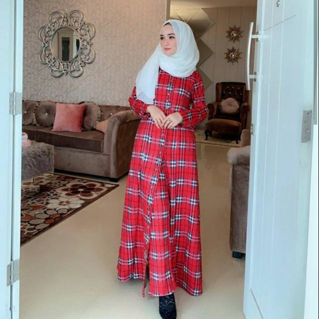 gamis suede burberry original by shellasaukia