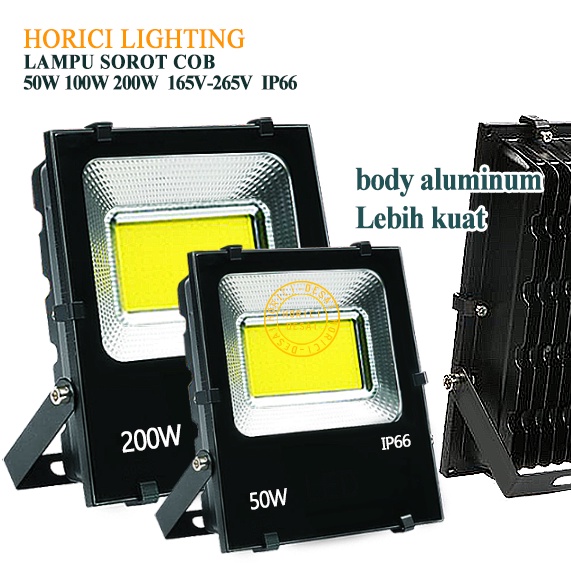 50W ASLI BODY ALUMINUM LAMPU SOROT COB OUTDOOR FLOOD LIGT KAP SOROT