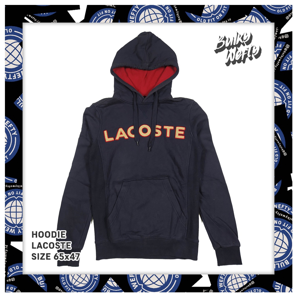 Lacoste Hoodie Dark Blue Purple - Thrift Second Stuff Original