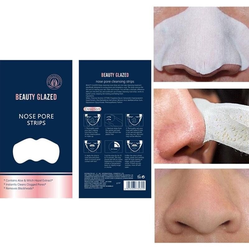 Beauty Glazed Nose Pore Strips Blackhead Remover Patch Pembersih Komedo Masker Pembersih Komedo