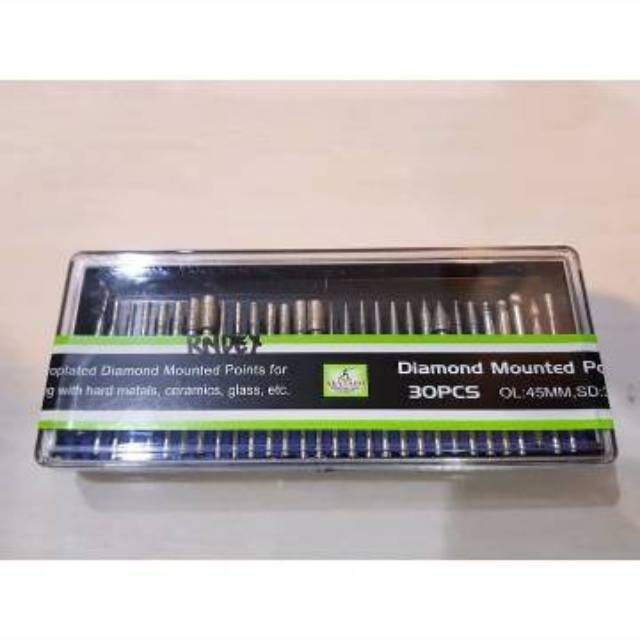 Set 30pcs Mata Diamond Mini Grinda Portable/ Mata Bor Poles Mini Drill/ Mata Ukir Mini Grinder