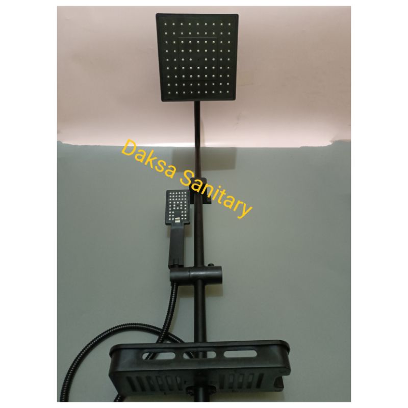 Shower Tiang Kran Colomn Mixer panas Dingin HITAM set/Shower Colomn Set HITAM Stainles