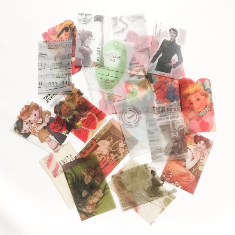 [PART 3] Vintage Flake Perintilan Journal Vintage Kertas Memo Aesthetic Deco Journal Scarpbook-Retro trans