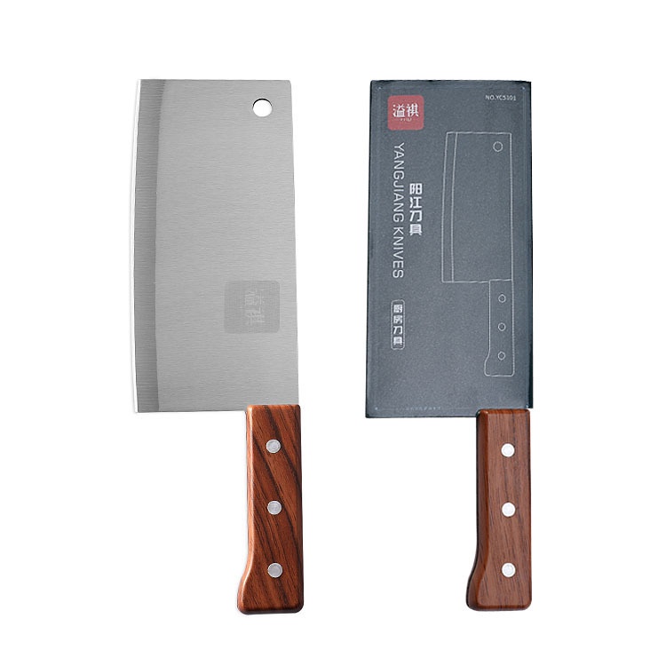 Pisau Dapur Cleaver Pemotong Daging Stainless Steel gagang Kayu Kitchen Knife Cleaver Pemotong Daging