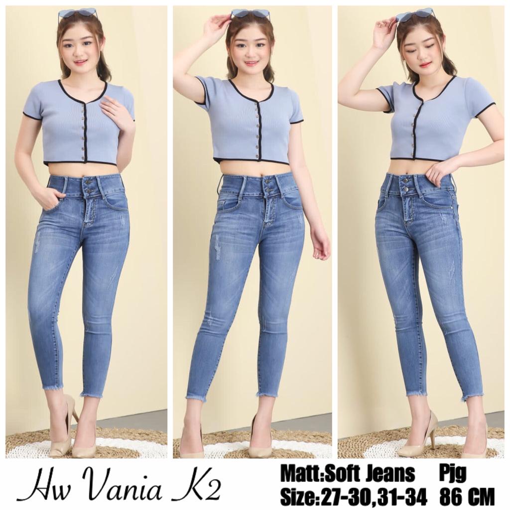 CELANA JEANS WANITA HW VANIA K2 LIGHT BLUE NC