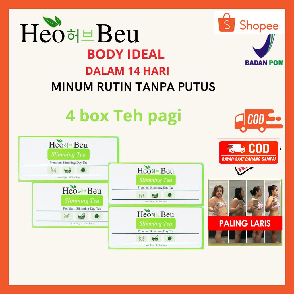 

4 BOX HEO BEU DAY TEA / TEH PAGI | HEO BEU TEA DIET | HEO BEU BPOM | HEO BEU PELANGSING| ORIGINAL | BPOM | BISA COD | BISA UNTUK PRIA & WANITA | VIRAL | TERLARIS