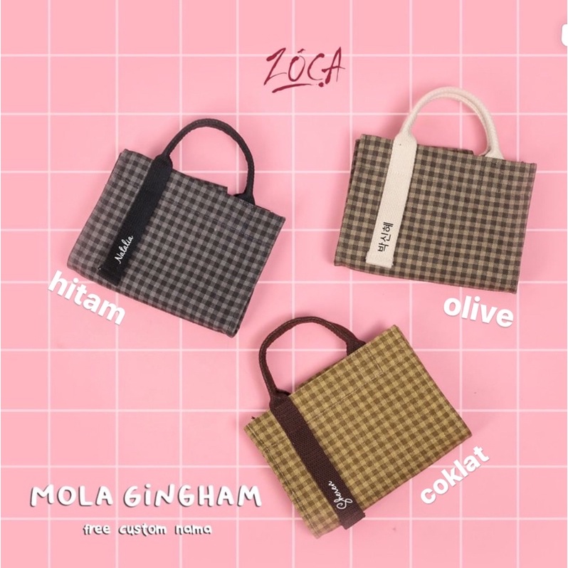 SLING BAG MOLA GINGHAM /TAS SELEMPANG/ MINIBAG (FREE CUSTOM NAMA)