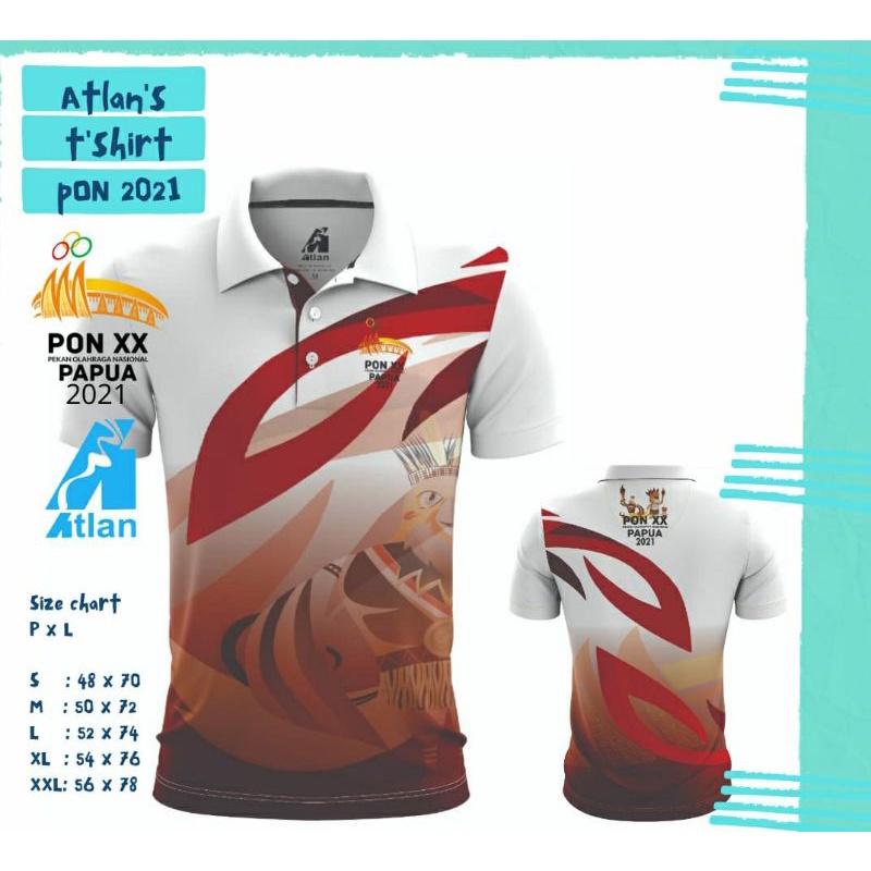 T-shirt/Baju/Kaos Kerah Pon XX Papua 2021 Full Printing Limited Edition