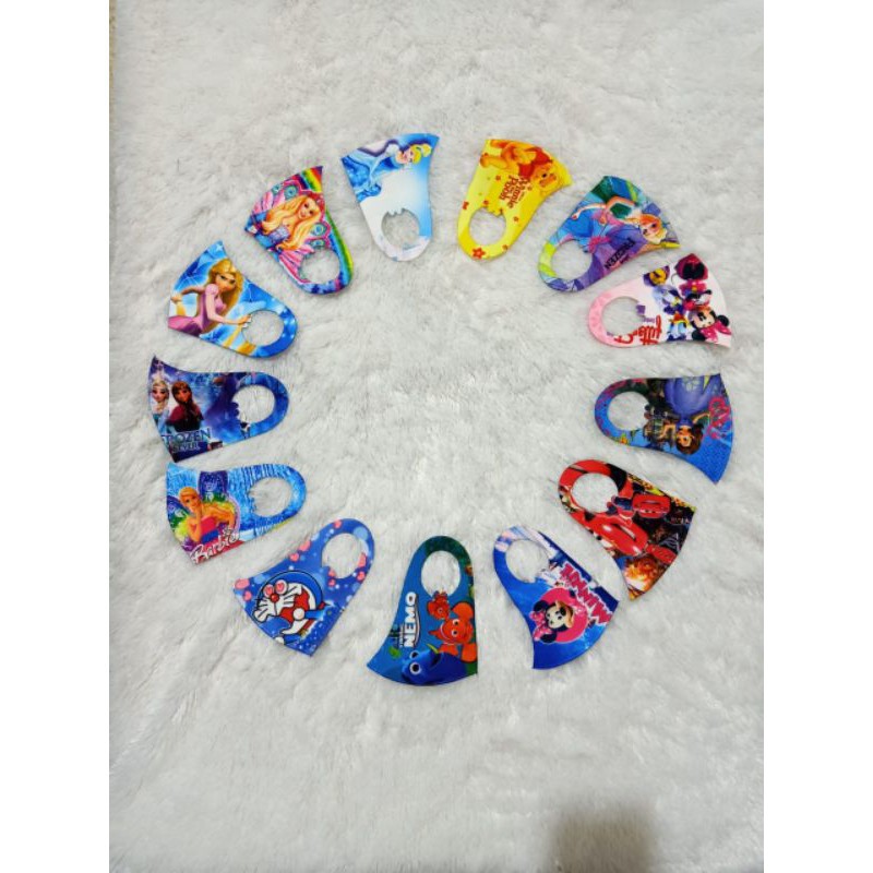 Masker Scuba Anak Gambar Kartun Motif full print tahan debu murah