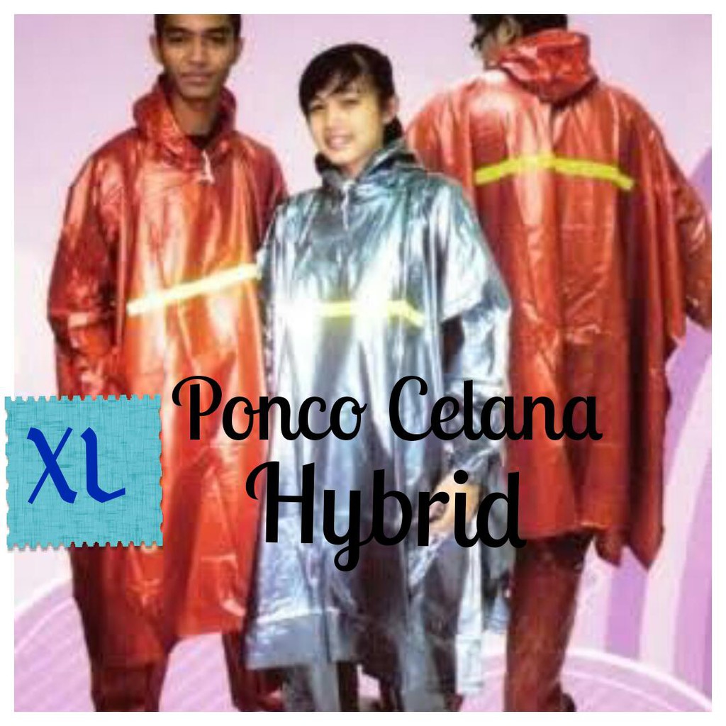 Ponco Celana Hybrid - Ponco lengan panjang - Ponco semi karet - Jas Hujan ukuran XL