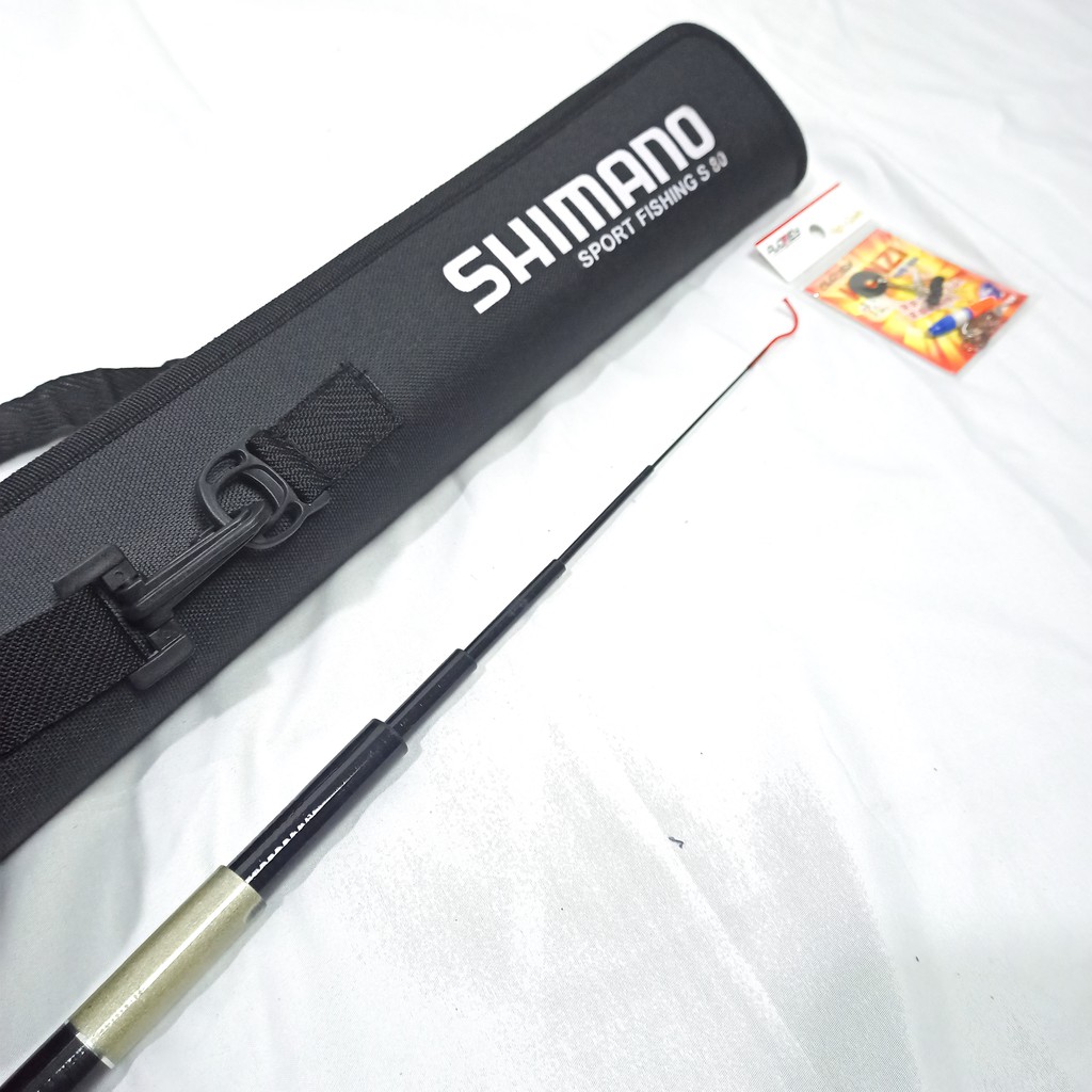 Set Joran Pancing Tegek Rod Fishing Carbon Ukuran 1,8 - 4,5 M Tas Hard Case Model Pedang Bonus kail