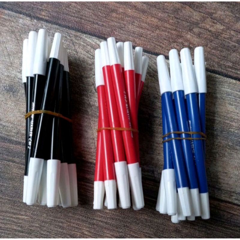 (12pcs) Spidol Safari CM2 warna Hitam Merah Biru murah / spidol kecil warna murah