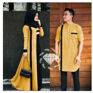 Ready tiga warna baju  couple  kapel cople kemeja koko gamis 