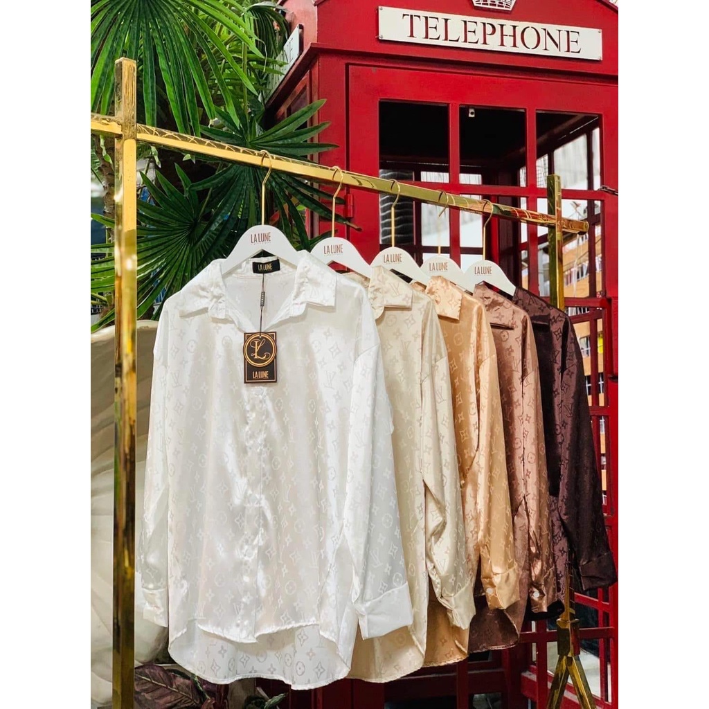 KEMEJA LALUNE ELVI SATIN Fashion Wanita 100% Original Import Bangkok