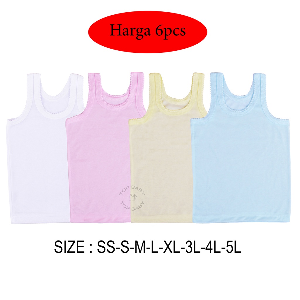 6 Pcs Singlet Bayi Kaos Dalam Anak 4461