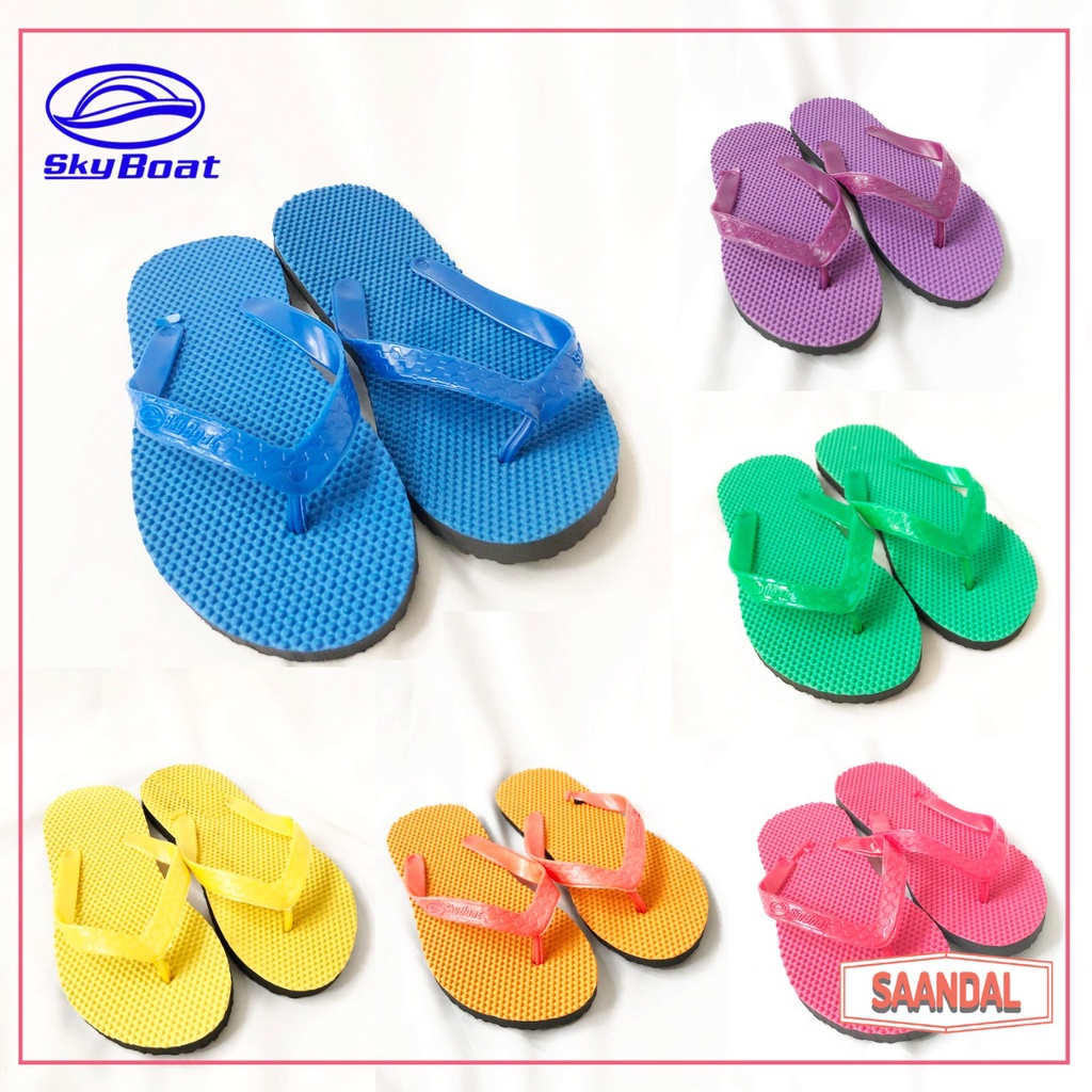 Sandal Jepit Skyboat Warna Polos Pria Wanita Anak (BISA SATUAN COD)