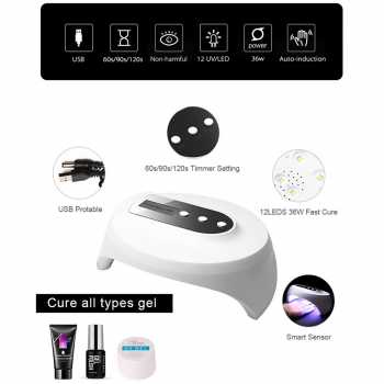 Pengering Kutek Kuku Smart Portable UV LED Nail Dryer 36W Z10