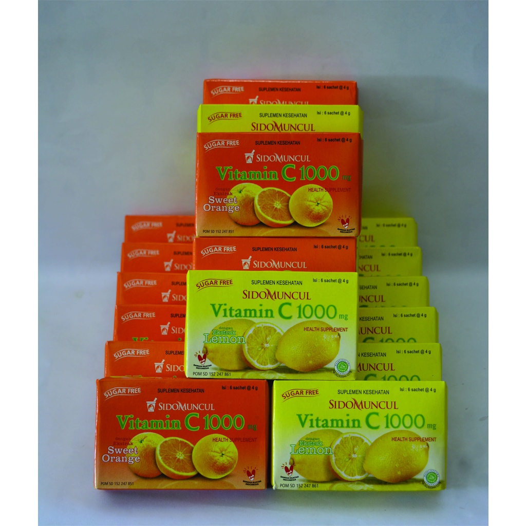 Vitamin C 1000 mg Sidomuncul (Rasa Jeruk dan Lemon)