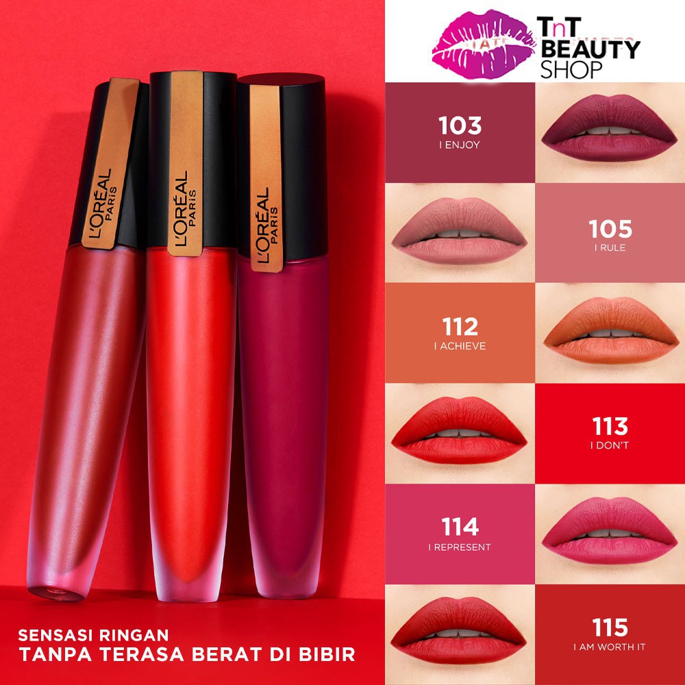 LOREAL PARIS Rouge Signature Matte Colored Lip | L'OREAL Paris Liquid Lipstik Matte Rouge Signature