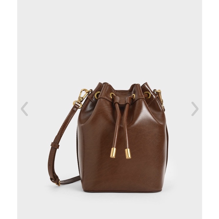 100% original counter Charles & Keith Drawstring Bucket Bag