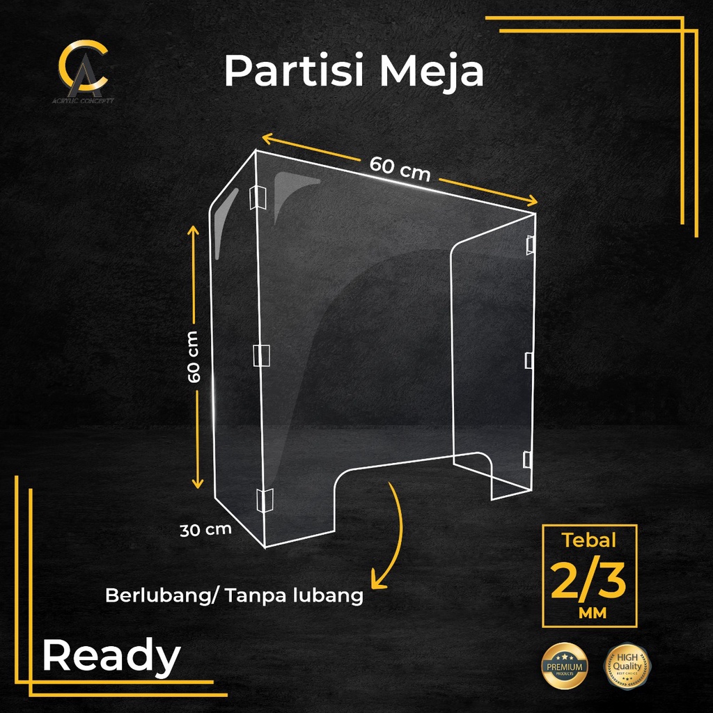 

Partisi Meja Akrilik 3 Sisi (60x60) / Partisi Meja Akrilik / Partisi Meja Acrylic / Pembatas Meja Akrilik / Pembatas Meja Acrylic / Partisi Meja Murah