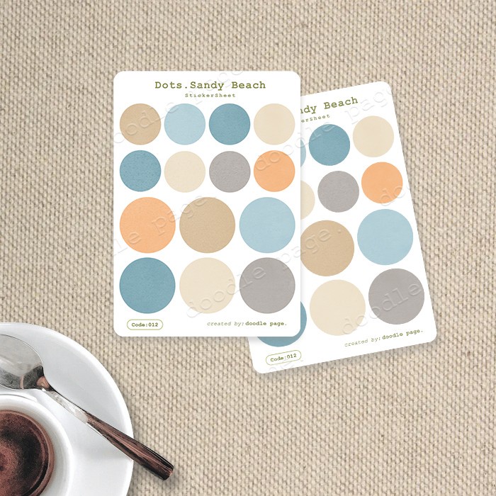 

Sandy beach - Stiker dot bulat warna pastel