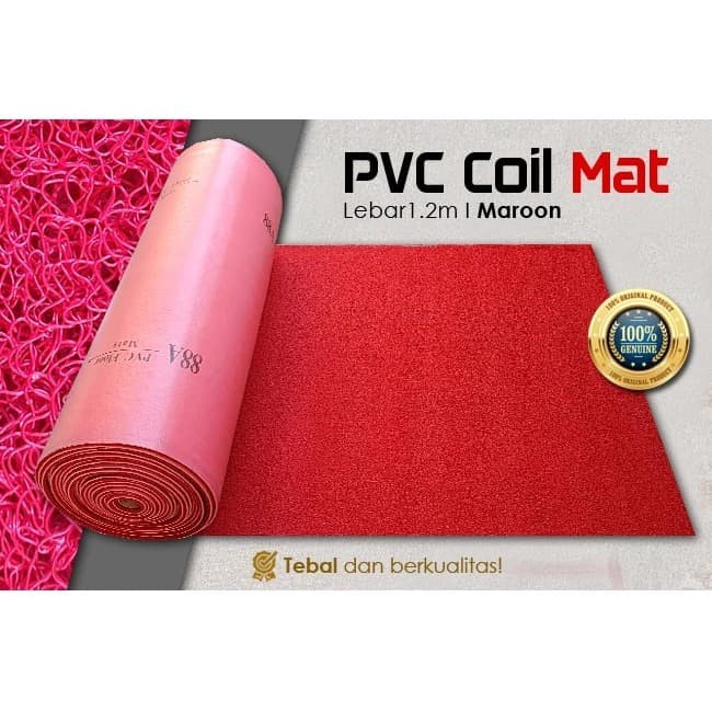[CSI PVC Mie] Karpet PVC Mie Maroon Lebar 1.20 M (Dijual Meteran) - Full Meteran