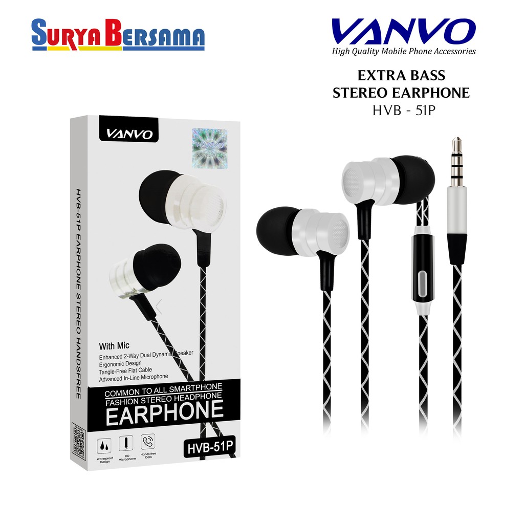 Handsfree Headset Earphone Stereo Vanvo HVB-51P
