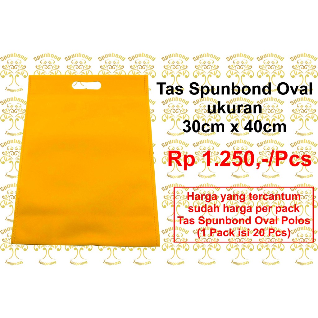 

Tas Spunbond Oval 30x40cm / Goodie Bag Spunbond