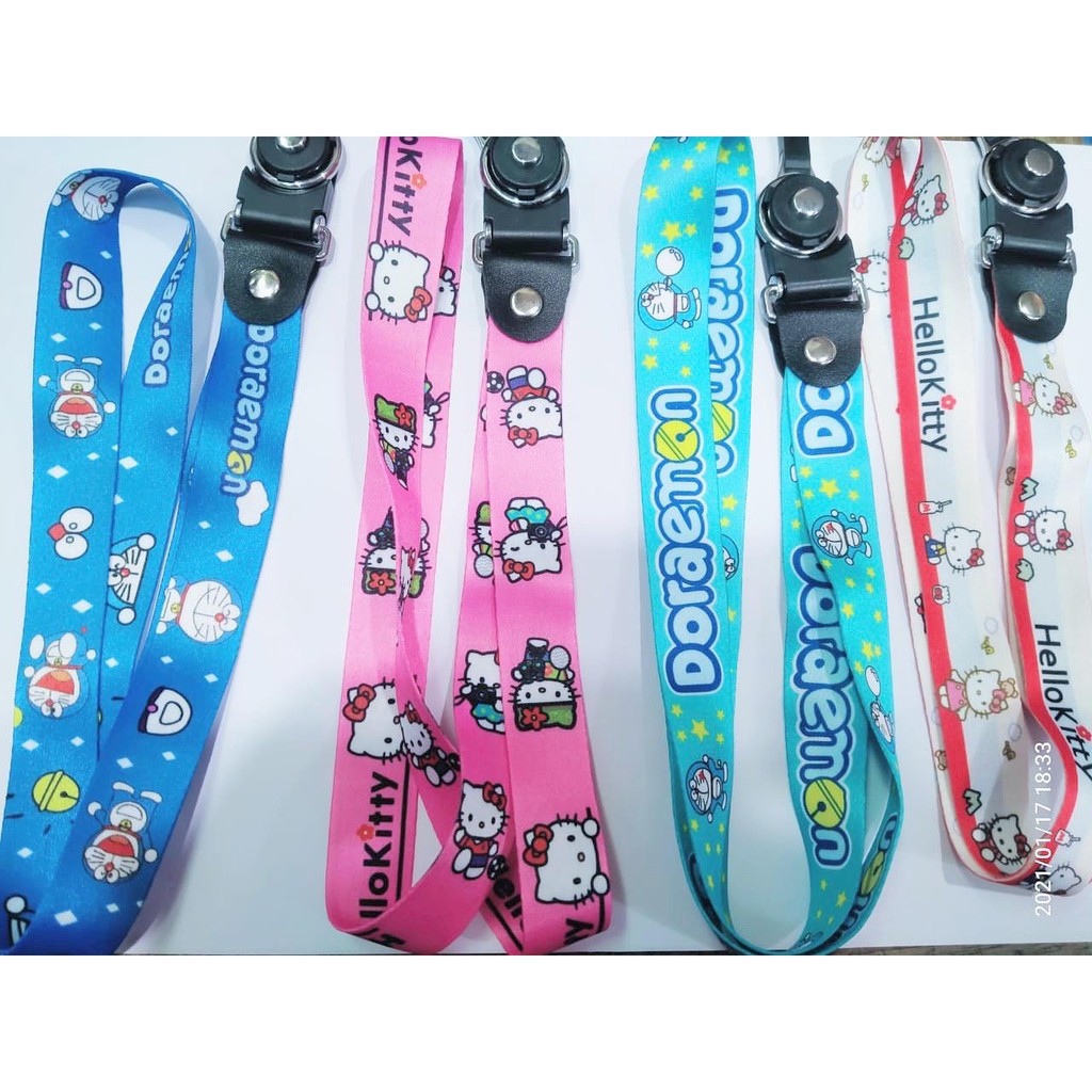 Gantungan Tali Universal  Strap Handphone Hp, Kunci, dan ID Card Doraemon - Hello Kitty