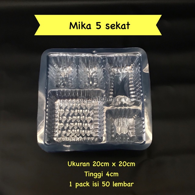 Mika plastik gx20/ mika nasi kotak 5 sekat/ mika catering Gosyen