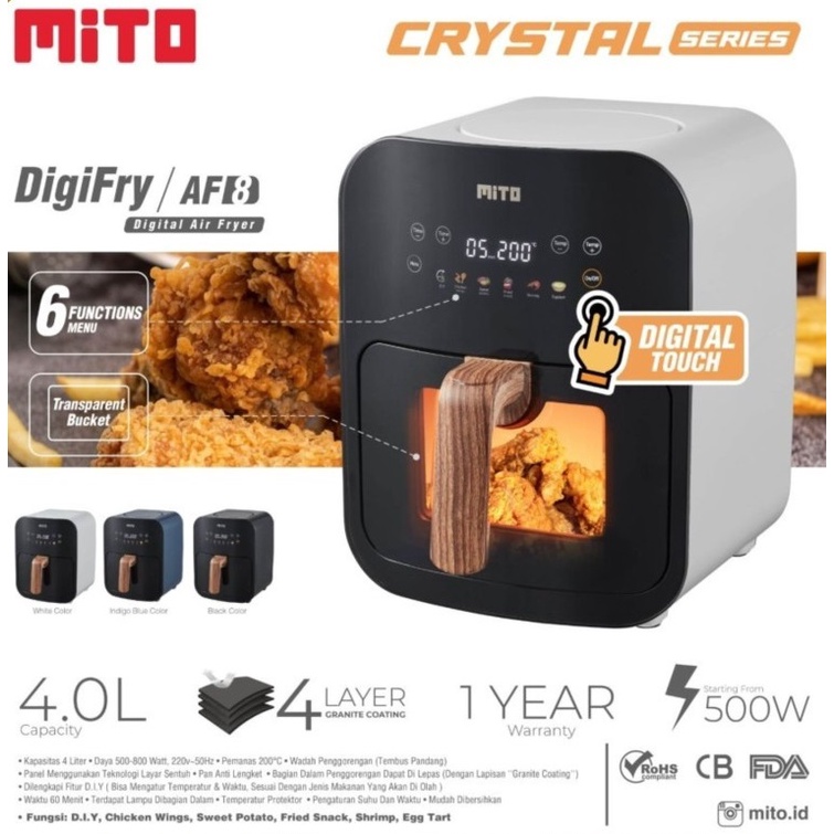 Jual Mitochiba Mito Crystal Series Air Fryer Transparan Af8 Masak