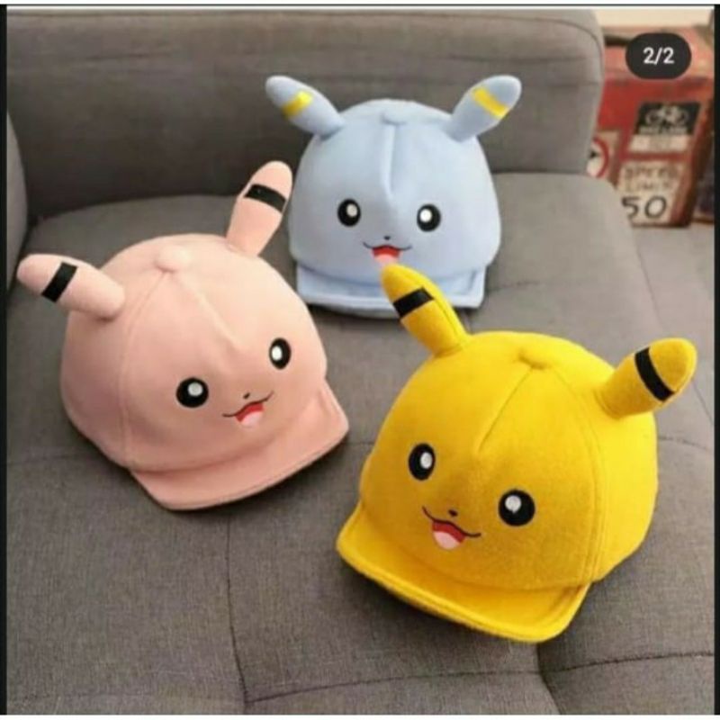 topi anak bayi pokemon model Pikachu