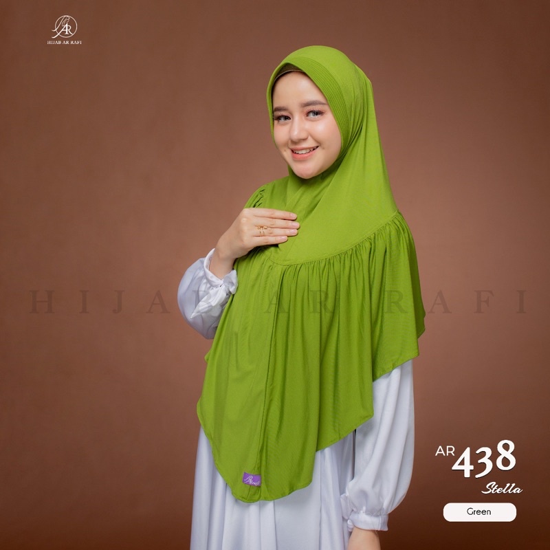 TERLARIS BISA COD ✓ Hijab Ar Rafi AR 438 hijab instan bergo Arrafi jumbo || INAYAHHIJAB-Green