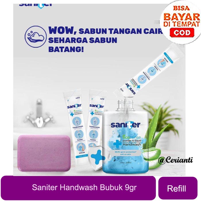 [REFILL HANDWASH BUBUK 9GR CAMPUR 200ML AIR] Saniter Ecosense Powder To Liquid Handwash Refill | Sabun Cuci Tangan_Cerianti