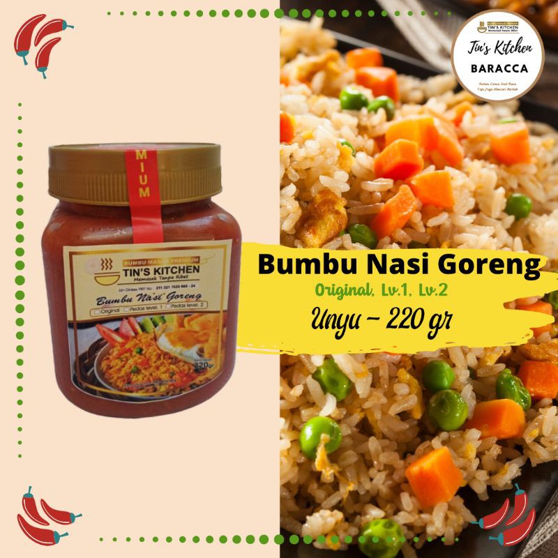 

Bumbu Nasi Goreng 220gr Tin's Kitchen Bumbu Homemade Non MSG Non Pengawet - Kemasan Unyu