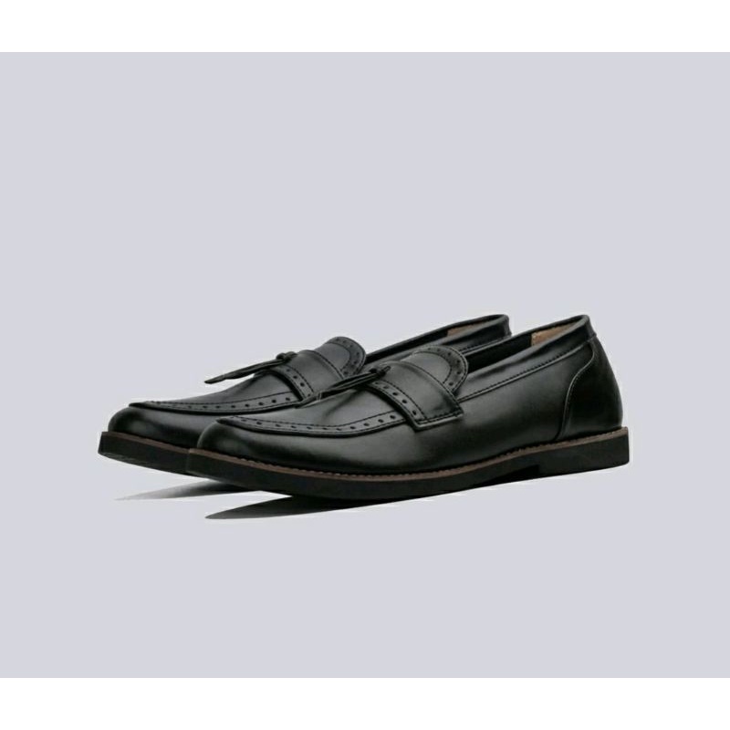 Original, Sepatu Oxford Big Size 44 45 46 47 48 / Slip On Oversize Cowok Ngantor Ukuran Besar Big JUMBO Kulit Hitam, 46